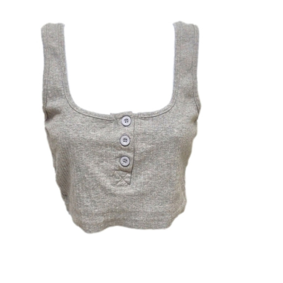 Missguided ribbed Gray cropped tank top, size 4, EUC - Picture 2 of 7